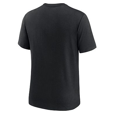 Men's Nike Black Pittsburgh Steelers Wordmark Logo Tri-Blend T-Shirt