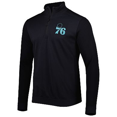Men's Levelwear Black Philadelphia 76ers Nano Engineered Knit Fabric Quarter-Zip Jacket