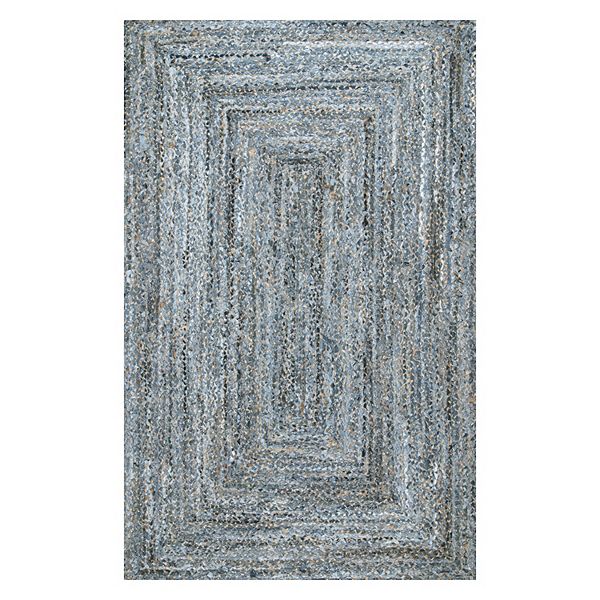 nuLoom Hand Braided Otelia Denim And Jute Area Rug