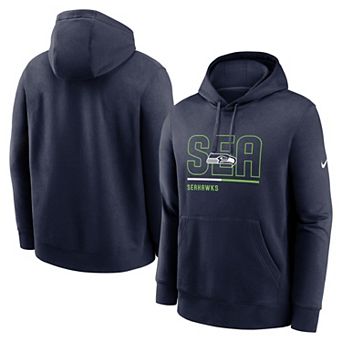 Men's Nike College Navy Seattle Seahawks City Code Club Fleece Pullover Hoodie