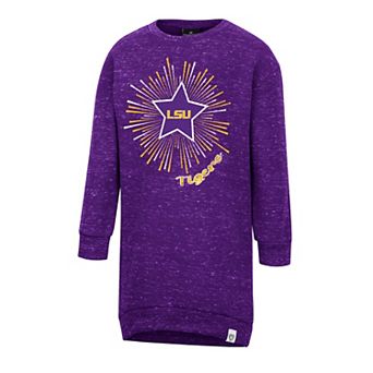 Girls Toddler Colosseum Purple LSU Tigers Cindy Lou Sweatshirt Dress