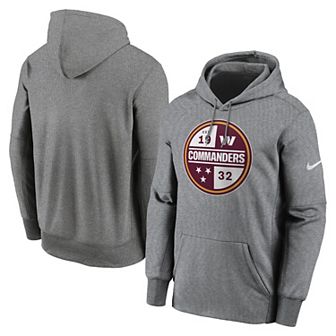 Men's Nike Heathered Gray Washington Commanders Performance Pullover Hoodie