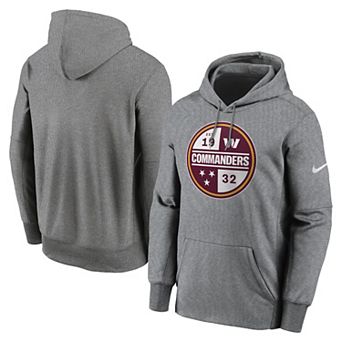 Men's Nike Heathered Gray Washington Commanders Performance Pullover Hoodie