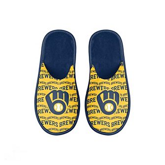 Youth FOCO Milwaukee Brewers Scuff Wordmark Slide Slippers