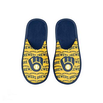 Youth FOCO Milwaukee Brewers Scuff Wordmark Slide Slippers