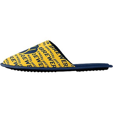 Youth FOCO Milwaukee Brewers Scuff Wordmark Slide Slippers