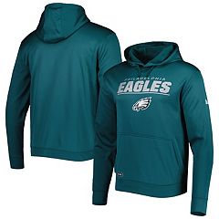 Men's New Era Midnight Green/Black Philadelphia Eagles Big & Tall Current Team Colorblock Fleece Raglan Pullover Hoodie