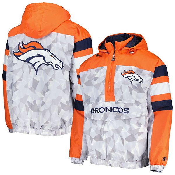 Lids Denver Broncos Starter Thursday Night Gridiron Raglan Half-Zip Hooded  Jacket - White/Orange