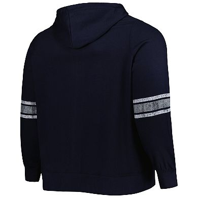 Women's Navy/Heather Gray Boston Red Sox Plus Size Front Logo Full-Zip Hoodie