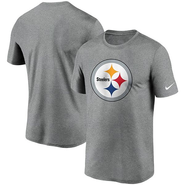 Men's Nike Heathered Charcoal Pittsburgh Steelers Logo Essential Legend Performance T-Shirt Size: Large