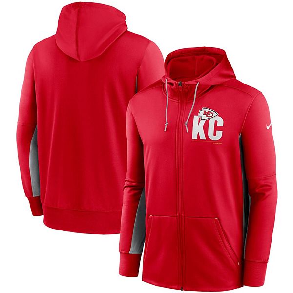 Men's Nike Red/Gray Kansas City Chiefs Mascot Performance Full-Zip Hoodie