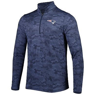 Men's Antigua Navy New England Patriots Brigade Quarter-Zip Sweatshirt