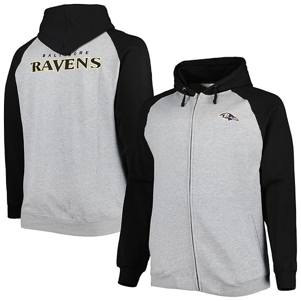 BALTIMORE RAVENS TAKE THE FIELD TRI-COLOR BLOCK HOODED FLEECE PULLOVER