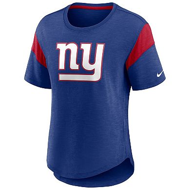 Women's Nike Heather Royal New York Giants Primary Logo Fashion Top