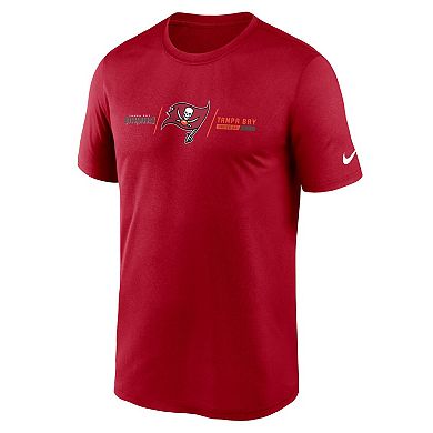 Men's Nike Red Tampa Bay Buccaneers Horizontal Lockup Legend Performance T-Shirt
