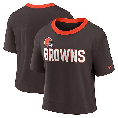 Women's Nike Brown Cleveland Browns High Hip Fashion Cropped Top