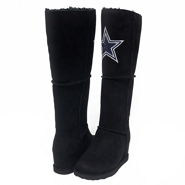 Women's Cuce Black Dallas Cowboys Suede Knee-High Boots