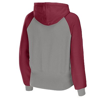 Women's WEAR by Erin Andrews Gray Alabama Crimson Tide Raglan Full-Zip Hoodie