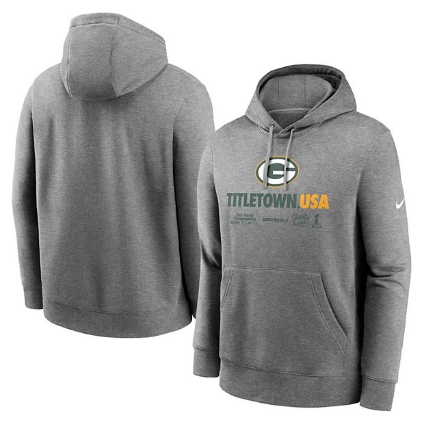 Nike Heathered Gray Green Bay Packers Local Pullover Hoodie for Men