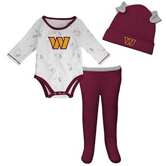 Newborn & Infant White/Burgundy Washington Commanders Dream Team Bodysuit Pants & Hat Set