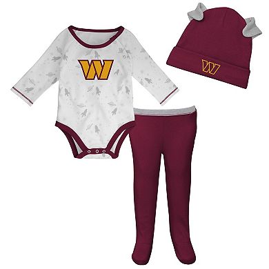Newborn & Infant White/Burgundy Washington Commanders Dream Team Onesie Pants & Hat Set