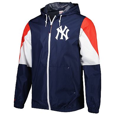 Men's Mitchell & Ness Navy New York Yankees Throw It Back Full-Zip Windbreaker Jacket