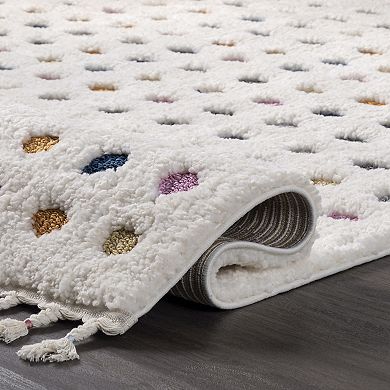 nuLoom Behati High-Low Polka Dot Tassel Area Rug