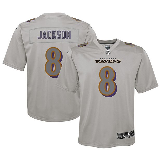 Youth Nike Lamar Jackson Gray Baltimore Ravens Atmosphere Fashion Game  Jersey