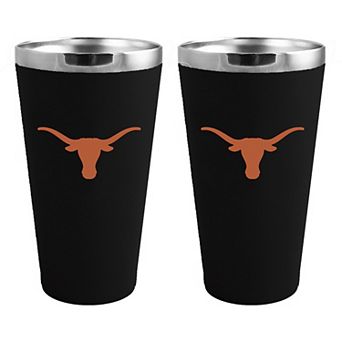 Texas Longhorns Team Color 2-Pack Stainless Steel Pint Glass Set
