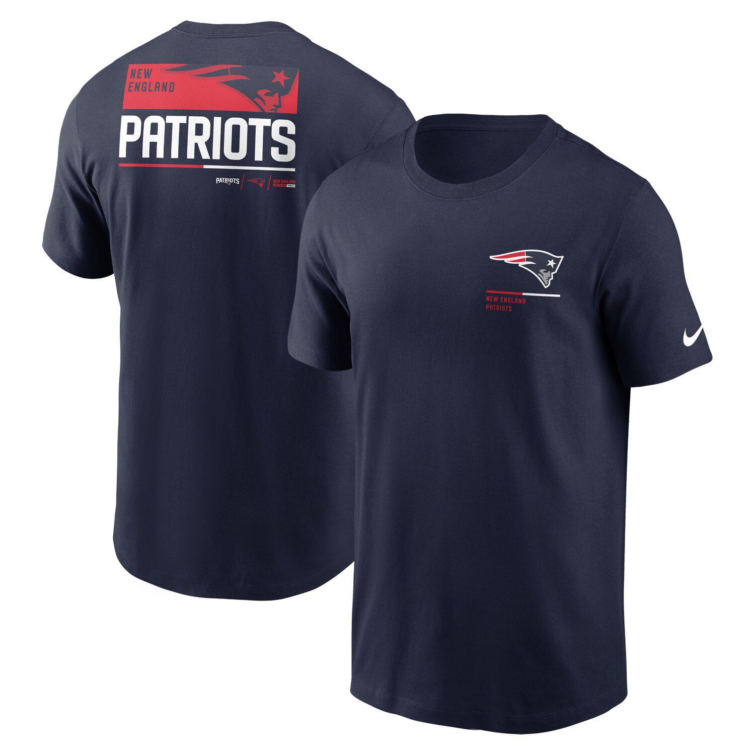 Men's Nike Gray/Royal New England Patriots Fan Gear Throwback Colorblock T- Shirt