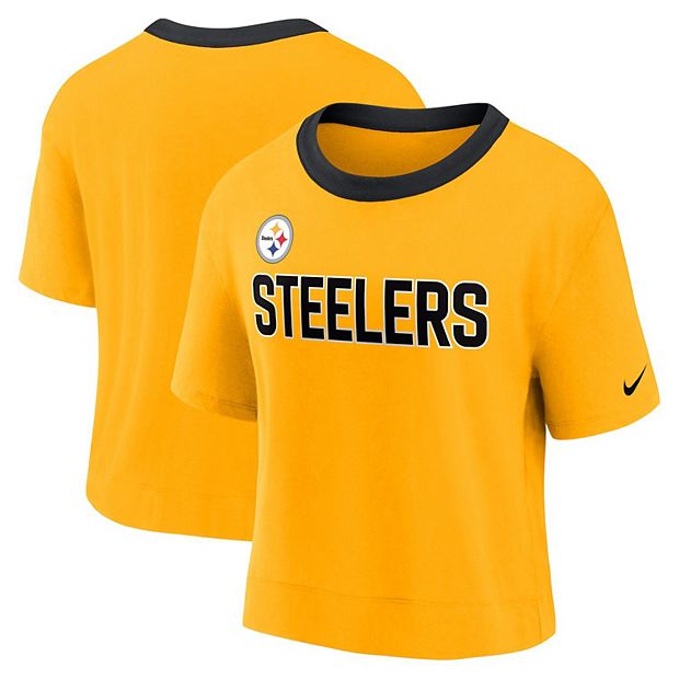 Women's Nike Gold Pittsburgh Steelers High Hip Fashion Cropped Top