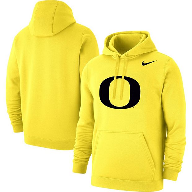 Men's Nike Yellow Oregon Ducks O Logo Club Fleece Pullover Hoodie