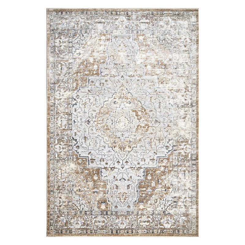 nuLoom Vintage Medallion Thea Area Rug, Beig/Green, 7X9 Ft