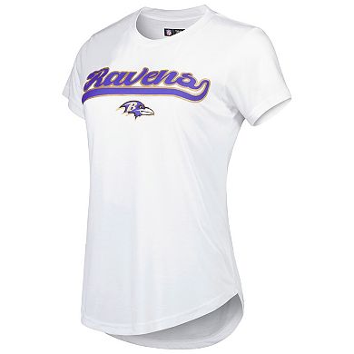 Women's Concepts Sport White/Charcoal Baltimore Ravens Sonata T-Shirt & Leggings Sleep Set