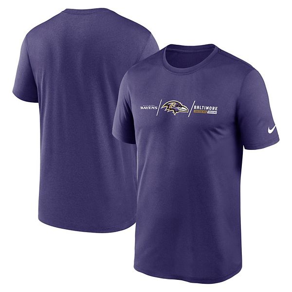 Nike Men's Baltimore Ravens Sideline Velocity T-Shirt - Purple - M Each