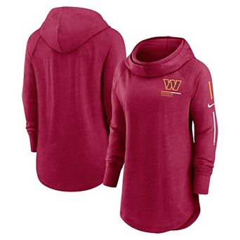 Women's Nike Burgundy Washington Commanders Minimal Statement Raglan Funnel Neck Pullover Hoodie