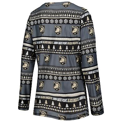 Women's Concepts Sport Black Army Black Knights Ugly Sweater Holiday Long Sleeve Top & Pants Sleep Set