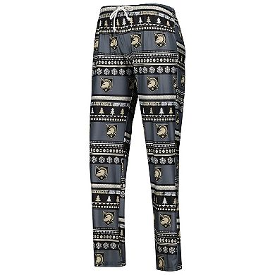 Women's Concepts Sport Black Army Black Knights Ugly Sweater Holiday Long Sleeve Top & Pants Sleep Set