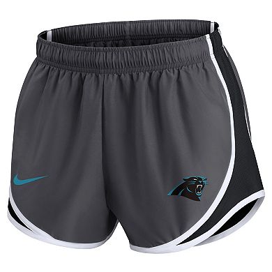 Women's Nike Charcoal Carolina Panthers Logo Performance Tempo Shorts