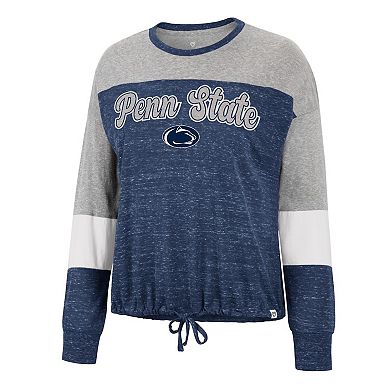 Women's Colosseum Navy Penn State Nittany Lions Joanna Tie Front Long Sleeve T-Shirt