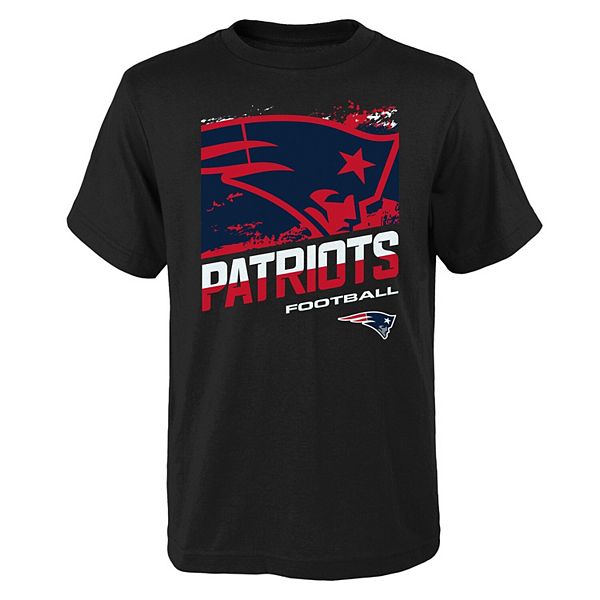 Youth New England Patriots Black Rowdy T-Shirt