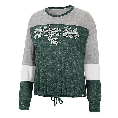 Women's Colosseum Green Michigan State Spartans Joanna Tie Front Long Sleeve T-Shirt