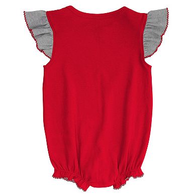 Girls Newborn & Infant Scarlet/Heather Gray Ohio State Buckeyes All The Love Bodysuit Bib & Booties Set