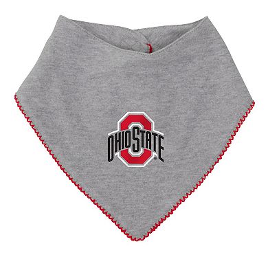 Girls Newborn & Infant Scarlet/Heather Gray Ohio State Buckeyes All The Love Bodysuit Bib & Booties Set