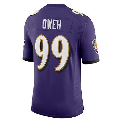 Men's Nike Odafe Oweh Purple Baltimore Ravens Vapor Limited Jersey