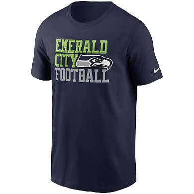 Men's Nike College Navy Seattle Seahawks Hometown Collection Emerald City T-Shirt