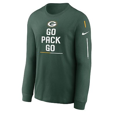 Men's Nike Green Green Bay Packers Team Slogan Long Sleeve T-Shirt