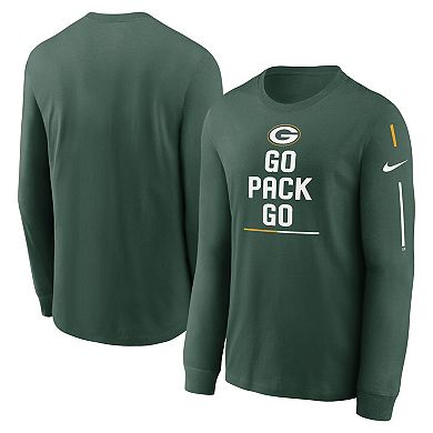 Men's Nike Green Green Bay Packers Team Slogan Long Sleeve T-Shirt
