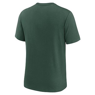 Men's Nike Green Green Bay Packers Wordmark Logo Tri-Blend T-Shirt