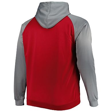 Men's Crimson Alabama Crimson Tide Big & Tall Raglan Fleece Pullover Hoodie